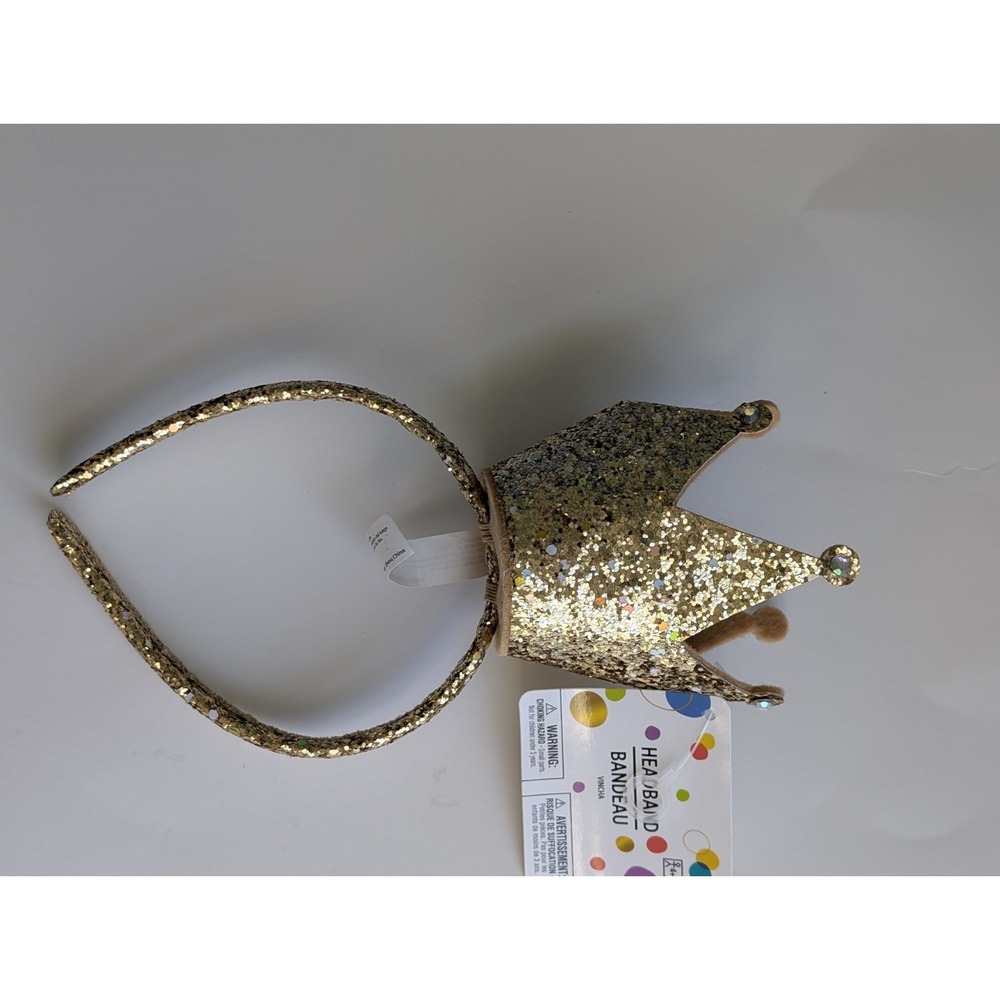 Gold Glitter Crown Headband Party Princess Birthday‎ Tiara Costume Accessory